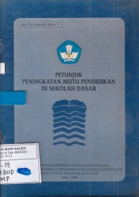 Petunjuk Peningkatan Mutu Pendidikan Di Sekolah Dasar