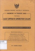 Undang-Undang Republik Indonesia No 14 Tahun 1992 Tentang Lalu Lintas & Angkutan Jalan: Keringanan Pajak & BBN Kendaraan Bermotor - Kep. Gub. KDKI