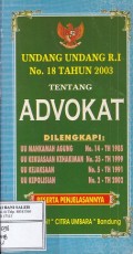 Undang-Undang RI No.18 thn 2003 tentang ADVOKAT